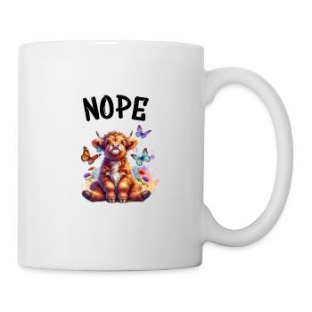 Highland Cow dit non aux garçons et aux filles - Mug blanc - blanc - Droite