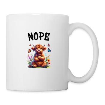 Highland Cow dit non aux garçons et aux filles - Mug blanc - blanc - Droite