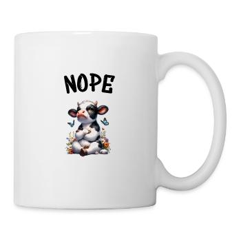 Kuh Spruch Nope für Jungen und Mädchen - Tasse - Weiß - Rechts