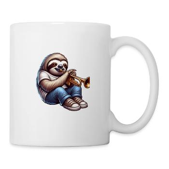 Conception musicale de trompettiste paresseux cool - Mug blanc - blanc - Droite