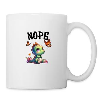 Dinosaurier Spruch Nope für Jungen und Mädchen - Tasse - Weiß - Rechts