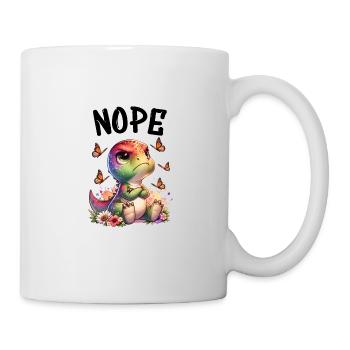 Dinosaurier Spruch Nope für Jungen und Mädchen - Tasse - Weiß - Rechts