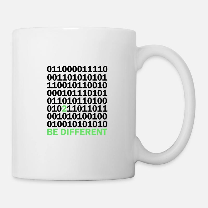 Be Different Binary Code Nerd Gift - Mug - white