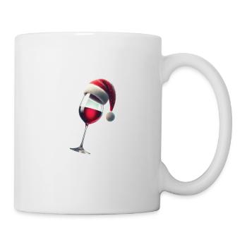 Damen Weinglas Nikolausmütze Weihnachten Geschenk - Tasse - Weiß - Rechts