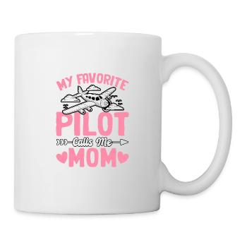 Mein Lieblingspilot nennt mich Mama - Tasse - Weiß - Rechts