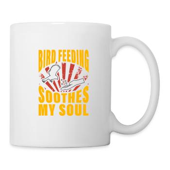 Bird feeding soothes my soul - Mug - white - Right