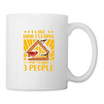 J’aime Bird Feeding et peut-être 3 personnes - Mug blanc - blanc - Droite