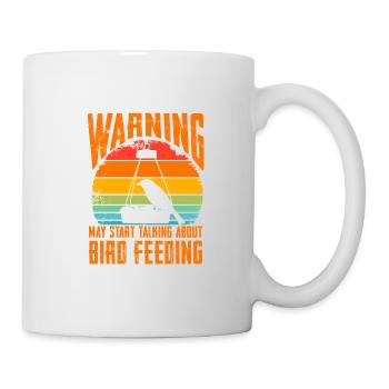 Avertissement peut commencer à parler de l’alimentation des oiseaux - Mug blanc - blanc - Droite
