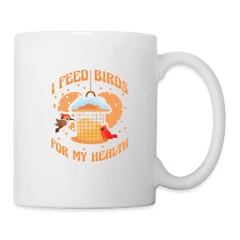 Je nourris les oiseaux pour ma santé - Mug blanc - blanc - Droite