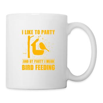 J’aime faire la fête et par fête, j’entends nourrir les oiseaux - Mug blanc - blanc - Droite