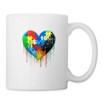 Autism Puzzle Heart - Mug - white - Right