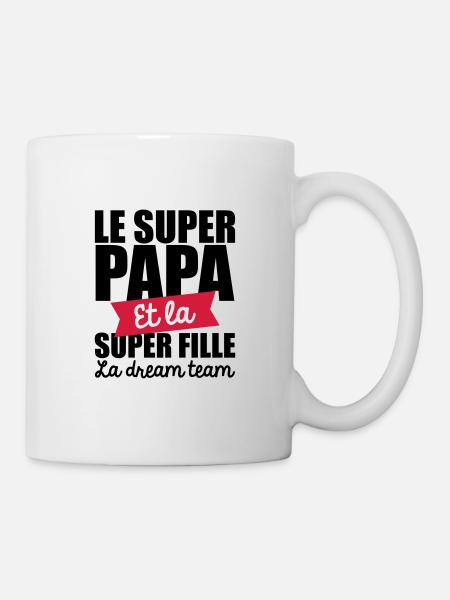 le super papa et la super fille la dream team - Mug blanc - blanc