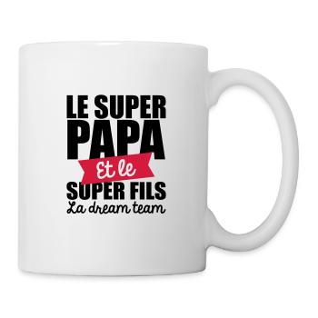 le super papa et le super fils la dream team - Mug blanc - blanc - Droite
