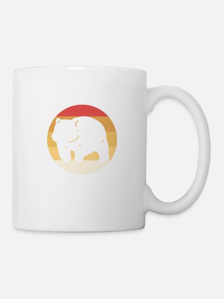 Wombat bei Sonnenuntergang. Zookeeper. Geschenk - Tasse - Weiß
