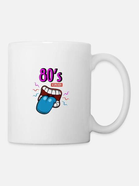 80er Jahre für immer 80er-Symbol Geschenk - Tasse - Weiß