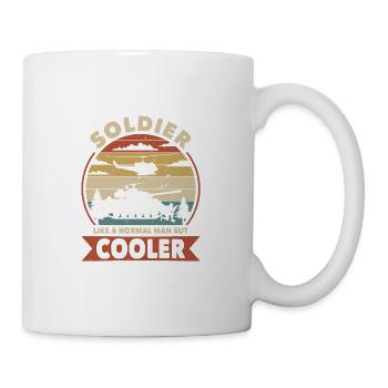 Soldier like a normal man but cooler - Mug - white - Right