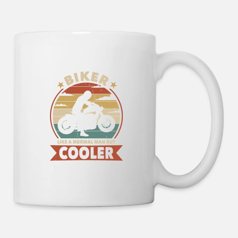 Biker like a normal man, only cooler. - Mug - white