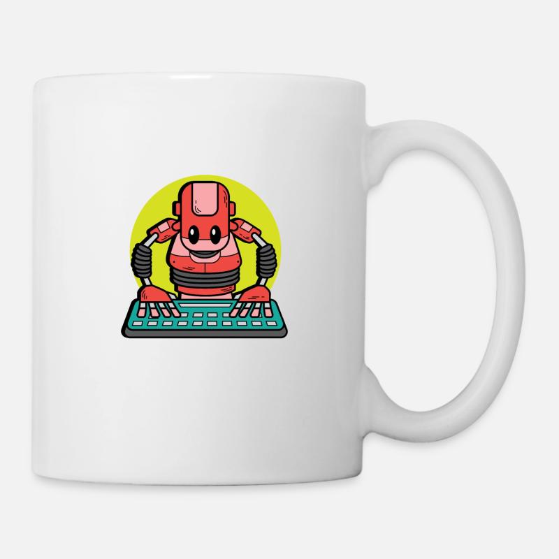 Lustiger Roboter Computertechniker Gift - Tasse - Weiß