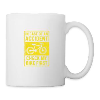 Vérifiez mon cadeau vélo cycliste - Mug blanc - blanc - Droite