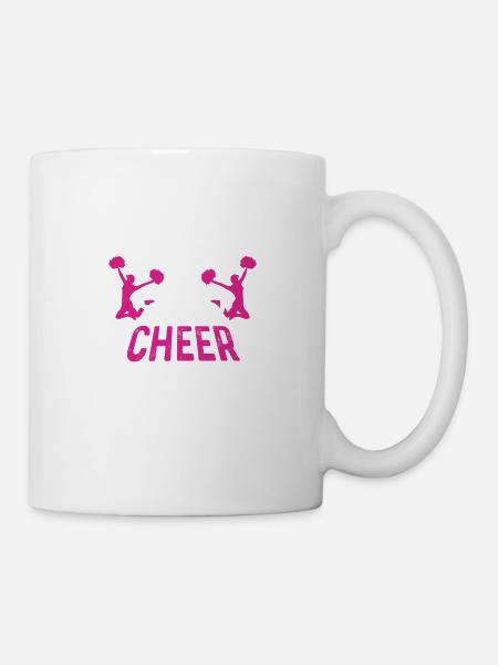 Essen Sie Schlaffreude Cheerleader Gift - Tasse - Weiß