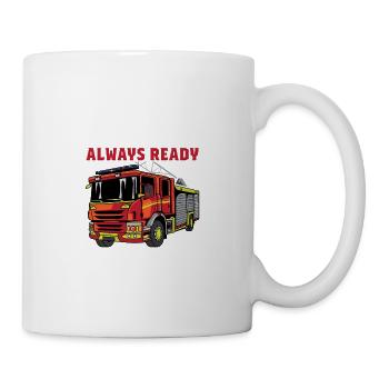 Pompier toujours prêt Travailleur dévoué Ge - Mug blanc - blanc - Droite