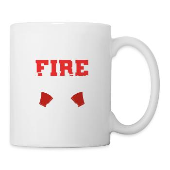 Papa ist Feuerwehrmann. Fleißiger Vater Gift - Tasse - Weiß - Rechts