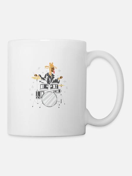 Giraffe -Schlagzeuger Instrumentalist Geschenk - Tasse - Weiß