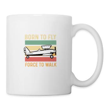 Forced to run aircraft mechanic gift - Mug - white - Right