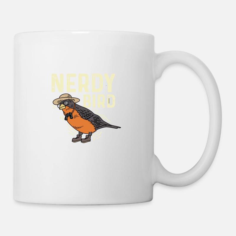 Nerdiger Vogel Smart und Nerd Geschenk - Tasse - Weiß