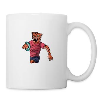 Tiger Rugby -Spieler Fussball Trainer Geschenk - Tasse - Weiß - Rechts