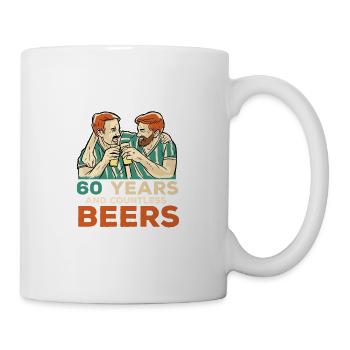 60 Jahre und unzählige Biere lustige Party Bierlie - Tasse - Weiß - Rechts