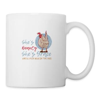 Chicken lover Shes Beauty Funny quote Shes Gr - Mug - white - Right