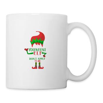 Ich bin der jüngste Elfen lustige passende Weihnac - Tasse - Weiß - Rechts
