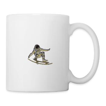 Funny desperate astronaut with planet and sk - Mug - white - Right