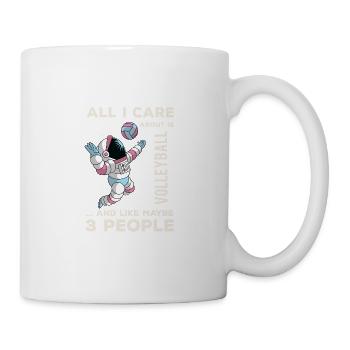 Ich kümmere mich um Volleyball Fous Footd 3 People - Tasse - Weiß - Rechts