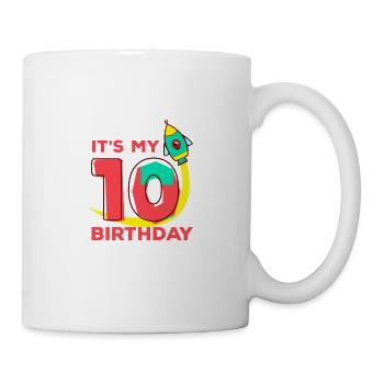 Lustiges Zitat Katzeneis Es ist mein 10. Bday - Tasse - Weiß - Rechts
