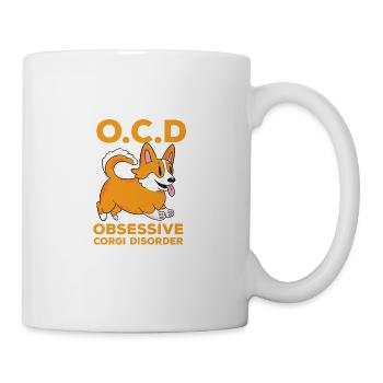 Niedliche lustige Zwangs -Zitat obsessive Corgi Di - Tasse - Weiß - Rechts