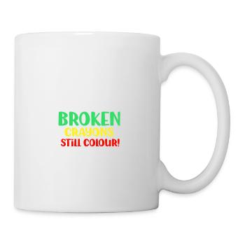 Broken crayons still color graphic bew - Mug - white - Right