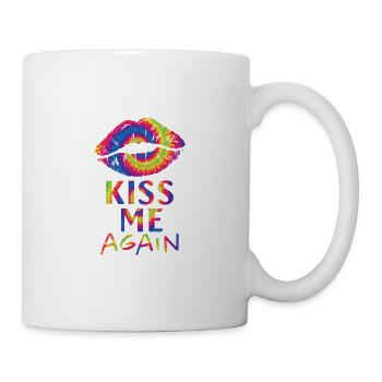 Tie dye les lèvres - embrasse-moi à nouveau - Mug blanc - blanc - Droite
