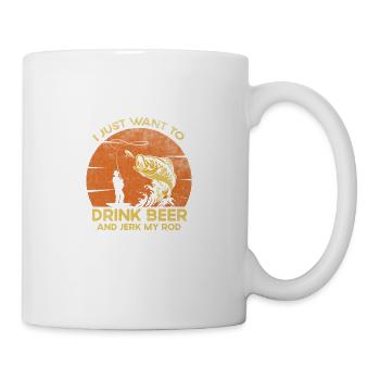 Je veux juste boire de la bière de citation drôle et mon - Mug blanc - blanc - Droite