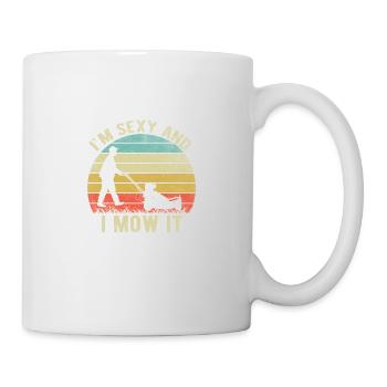 Je suis sexy et je tonds ça drôle Retro Grass Ra - Mug blanc - blanc - Droite