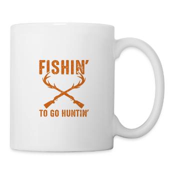 Gone Fishin 'Bientôt de retour pour aller chasser' - Mug blanc - blanc - Droite