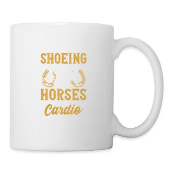 Schuhpferde ist mein Cardio - Tasse - Weiß - Rechts