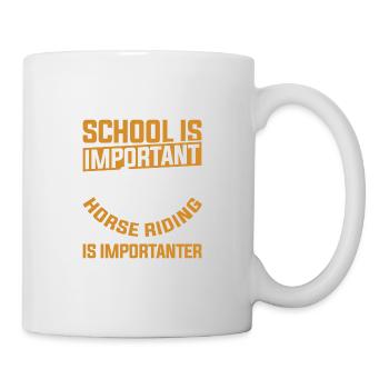 School is important Riding is important - Mug - white - Right
