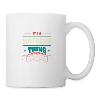 It is a Watkins thing that corresponds to last name - Mug - white - Right