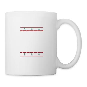 Red wine goes well with a crazy Christmas bottle - Mug - white - Right