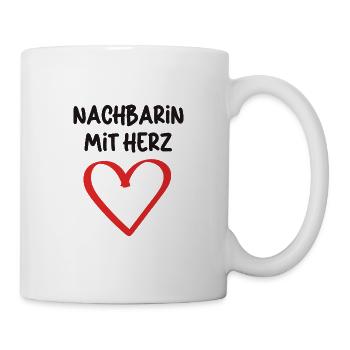 Nachbarin Mit Herz Danke Beste Lieblingsnachbarin - Tasse - Weiß - Rechts
