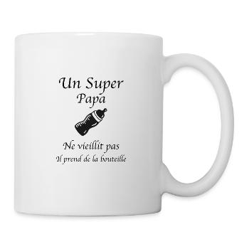 Un super papa humour âge - Mug blanc - blanc - Droite