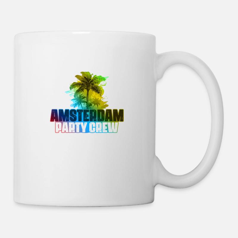 Amsterdam Party Crew Bunt - Tasse - Weiß