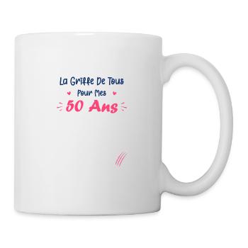 la griffe de tous pour mes 50 Ans - Mug blanc - blanc - Droite